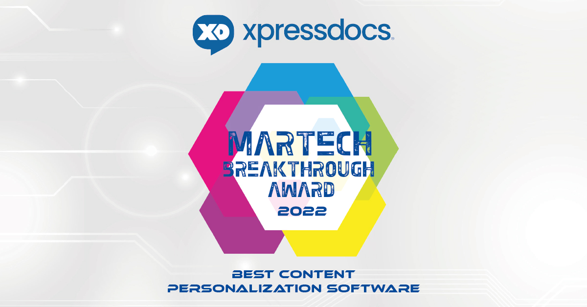 Xpressdocs 2022 MarTech Breakthrough Awards Winner