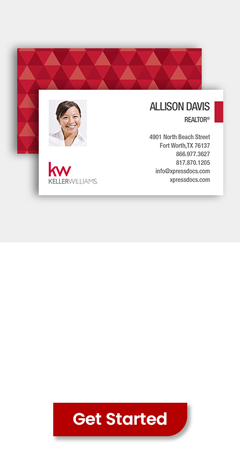 customizable Keller Wiliams fresh and stylish business cards with approved templates