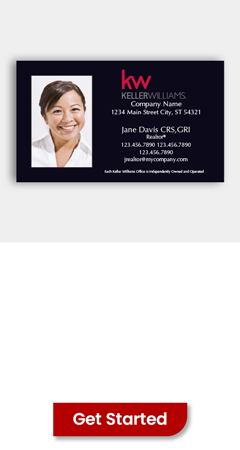 customizable Keller Williams modern business cards with approved templates