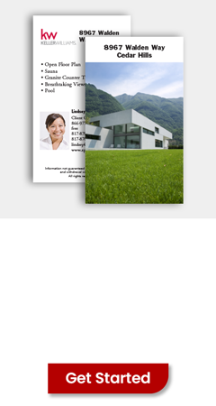 customizable Keller Wiliams property business cards with approved templates