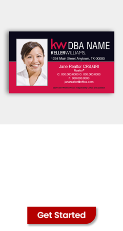 customizable Keller Wiliams standard business cards with approved templates