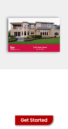 customizable Keller Wiliams property marketing postcards with approved templates