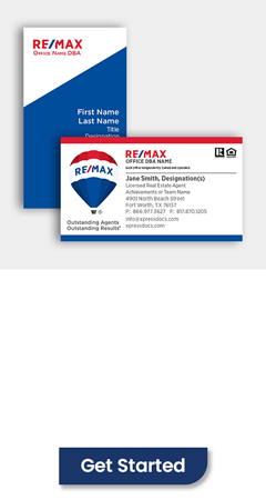 custom REMAX deluxe Business Cards with logo with ReMax approved templates