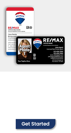 Order customized REMAX horizontal or vertical Business Cards with Rounded Corners and logo,