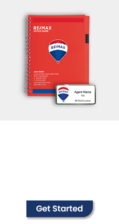 Order REMAX name badges, REMAX notebooks, REMAX magnetic name badge, REMAX Personalized promo items