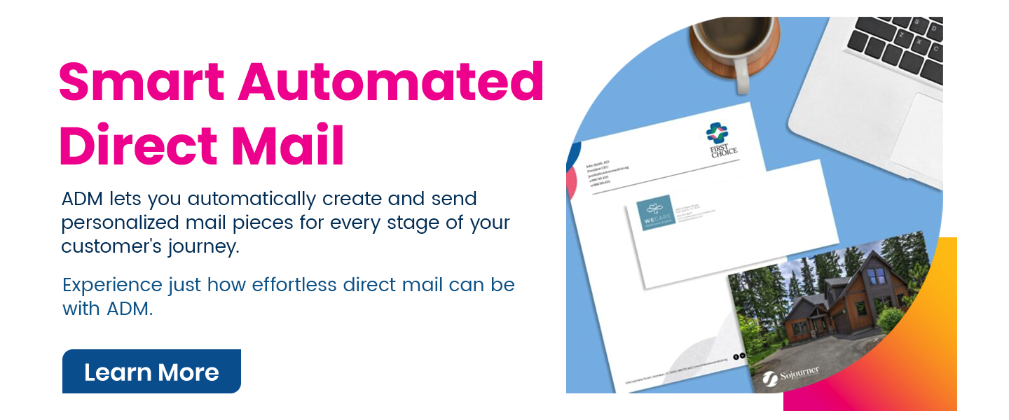 Xpressdocs AmazingMail automated direct mail service, allows you to automatically create and send personalized mail pieces for every occasion. Schedule personalized direct mail to be printed and mailed the same way you can schedule an email.